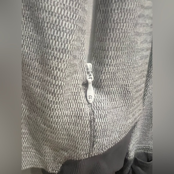 Lululemon Runderful 1/2 Zip Mini Check Pique White Heathered Slate Sz 6 A043 - Picture 4 of 6